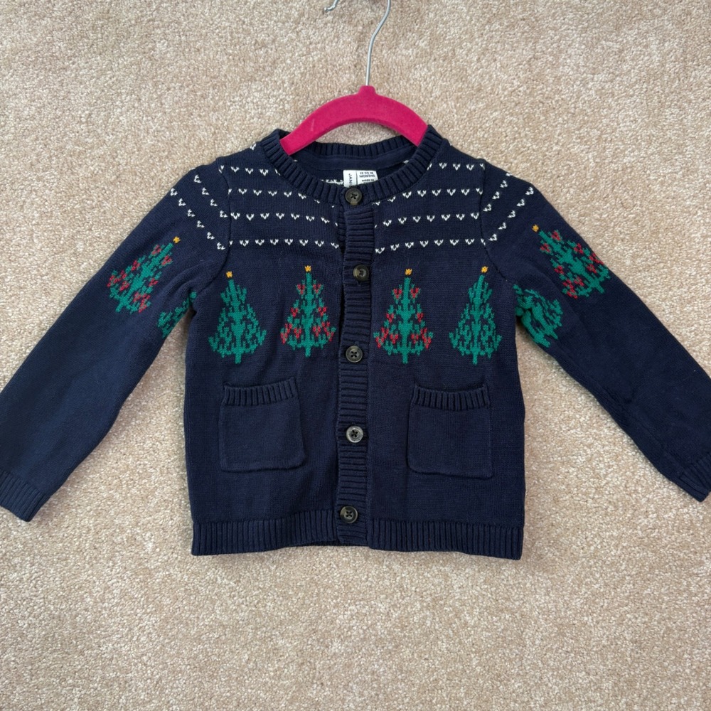 JANIE AND JACK Cardigan Kid's 12-18M Christmas Knit Sweater Holiday 12M 18M